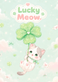 A cat and a lucky clover. 11JP