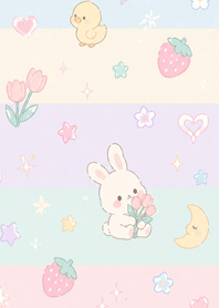 Lovely pastel bunny duckling moon!