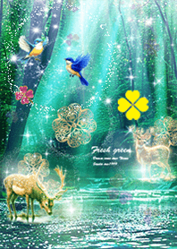Lucky bluebird and deer clover