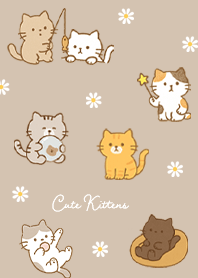 brown Kitten and Daisy Flower 01_2