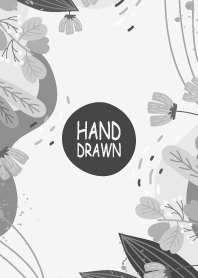 Hand Drawn Floral Grayscale 2
