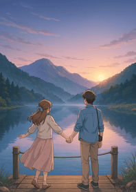 Serene Sunrise Mountain Lake