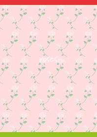 White Rose pattern on red