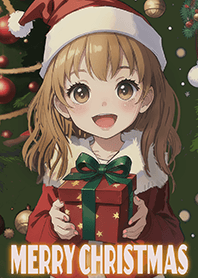 Girl giving Christmas gift 1