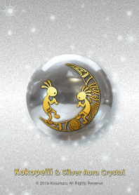 Kokopelli and Silver Aura Crystal.