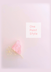 One Point Style (Rose Quartz Gemstone)