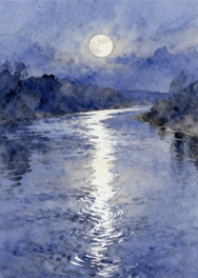 Moonlit River Night