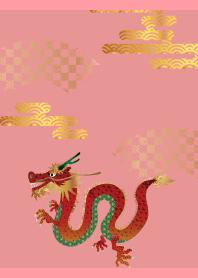 red dragon on light pink