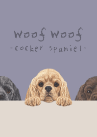 Woof Woof -Cocker Spaniel- DUSTY PURPLE