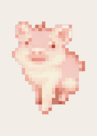 Pig Pixel Art Theme  Brown 02