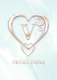 [ V ] Heart Charm & Initial  - Blue 2