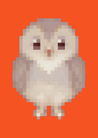 올빼미 픽셀 아트 테마 레드 05