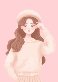 Stylish Minimal Kawaii Girl Pastel Pink