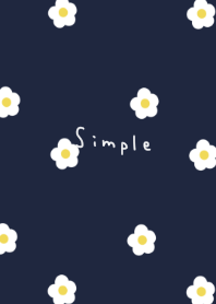 Navy. White flower pattern.