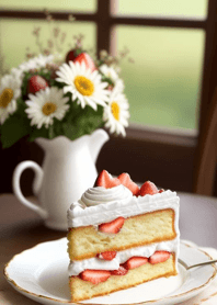 Coffee strawberry chocolate cake 73b4C7