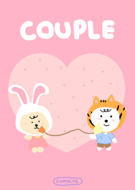 Couple  tiger rabbit pink