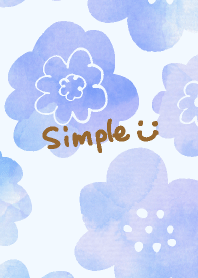 Blue watercolor flower patterns Smile18