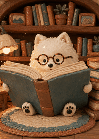 samoyed-reading