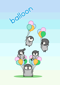Balloons and emperor penguin chicks