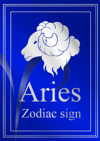 Zodiac signs -Aries4 Silver blue2019-