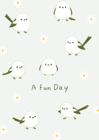 green Happy Shimaenaga and Flowers 04_2