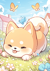 ⭐️可愛い柴犬の赤ちゃんと蝶々❤️