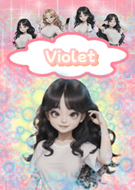 Violet little girl in bubbles BL02