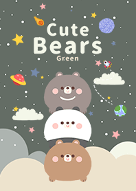 misty cat-Cute Bears Galaxy green