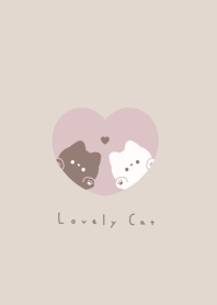 Pair Cats in Heart(NL)/pink beige BR