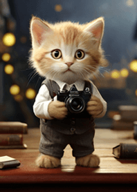 Little cat is a photographer