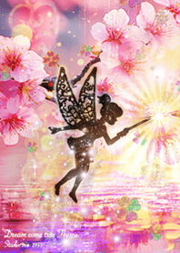 Tinkerbell and cherry blossoms