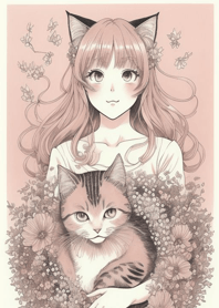 Girl and cat C3XhS