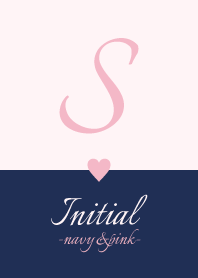 Initial "S" -navy&pink-