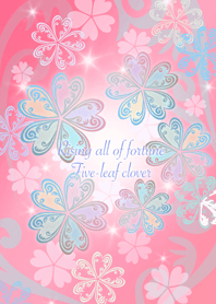 Five-leaf clover (pink base)