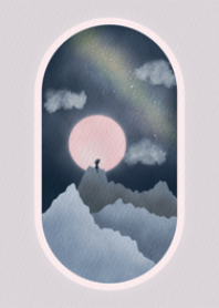 切り紙黒猫と月と夜