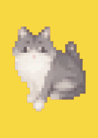 + Black Cat Pixel Art Theme  Yellow 02
