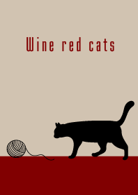 간단한 고양이 와인 레드