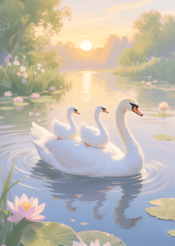 A cheerful and cute little swan JP