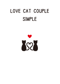Cat couple simple monochrome lovey-dovey