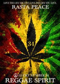 Rasta peace reggae spirit Lucky number34