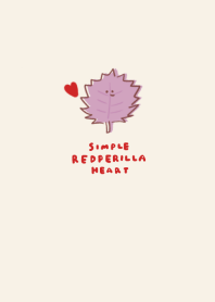 simple red perilla heart beige