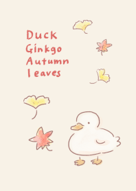 Simple duck ginkgo autumn leaves beige.