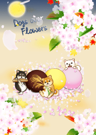 Dogs over Flowers13 ( cherry, moon)