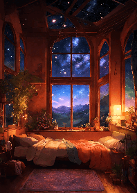The starry night sky evening