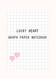 LUCKY HEART GRAPH PAPERj-CREAM PINK