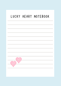 LUCKY HEART NOTEBOOK-LIGHT BLUE-YELLOW