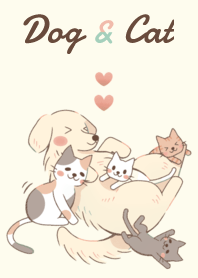 Animal 006-2 (dog+cat/Beige/Pink)