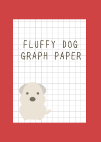 FLUFFY DOG GRAPH PAPER/RED/BEIGE