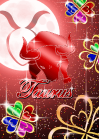 Taurus -four Leaf Clover Moon Red-