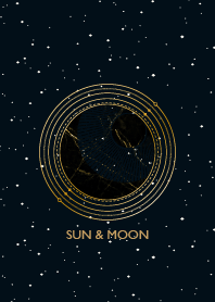 黑色大理石花紋 太陽和月亮天體圖標
